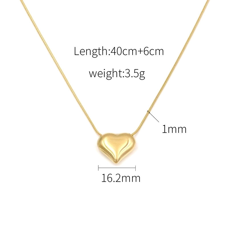 Elegant Minimalist Heart Shape 304 Stainless Steel Stainless Steel Necklaces