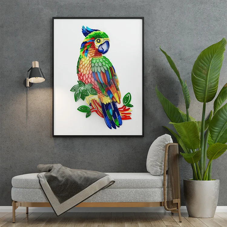 Paper Filigree Painting Kit - Parrot