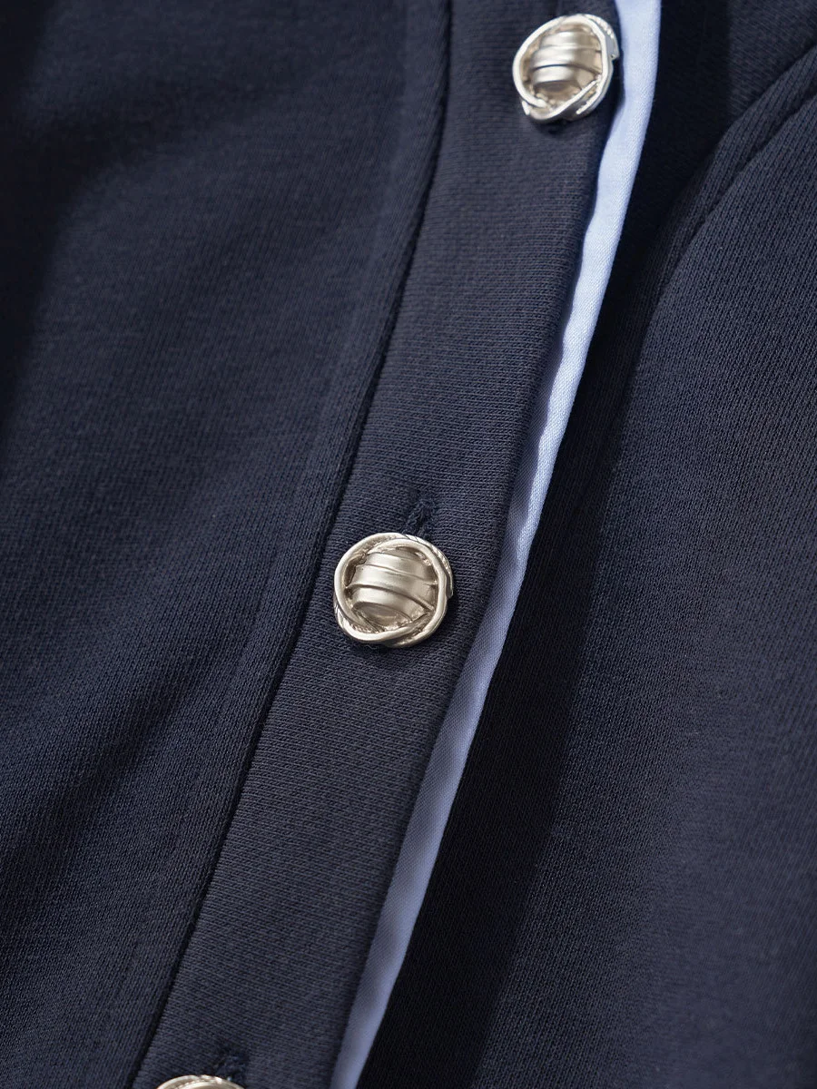 Athvotar Athvotar Two Spliced Polo Collar Shirt Women's Spring Design Sense Of Small Chic Repair Shirt Short Long-Sleeved Top