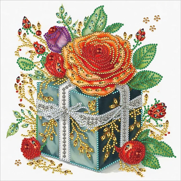Gift Box 30*30CM(Canvas) Special Shaped Drill Diamond Painting gbfke
