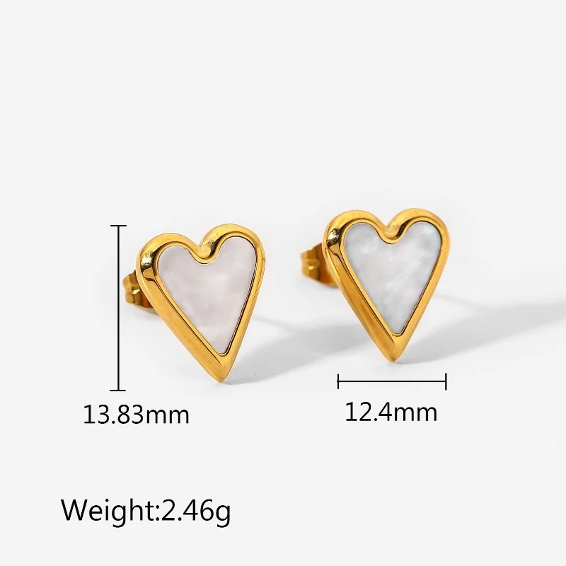 Heart Natural Pearl Pendant Earrings