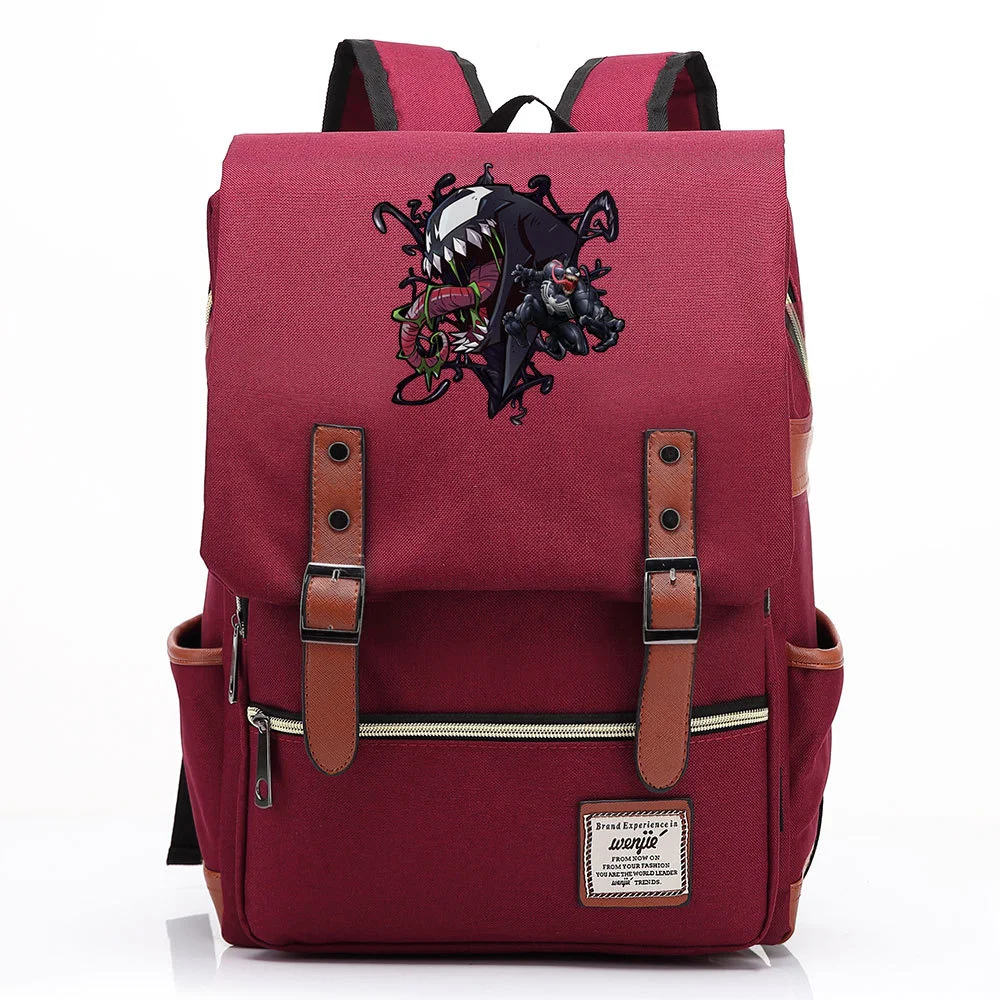 Venom Square Backpack with Belt Buckle and Laptop Compartment - Perfect for Students