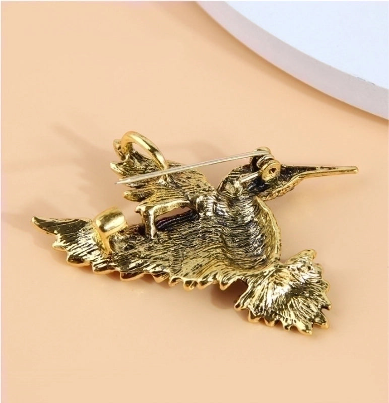 Vintage Style Bird Alloy Inlay Rhinestones Women’s Brooches 1 Piece