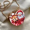 Hirsch und Weihnachtsmann DIY Diamond Painting Umh&auml;ngetasche f&uuml;r M&uuml;nzen Lippenstift Kopfh&ouml;rer