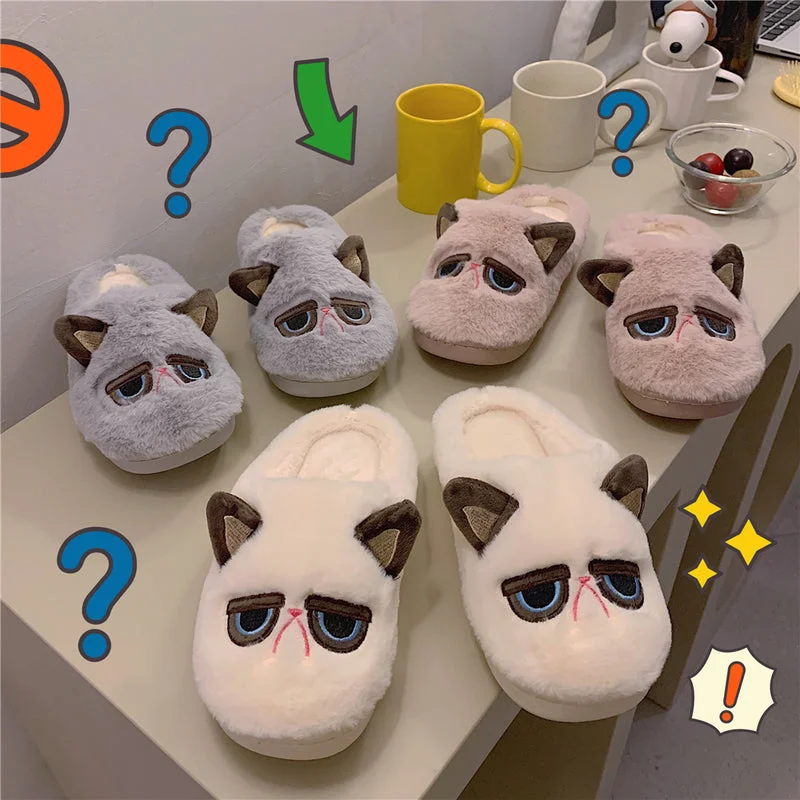 Fluffy Slippers-Cute Ragdoll