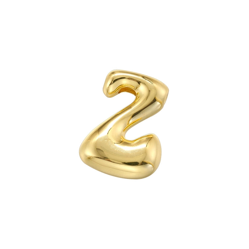 1 Piece 21mm Copper 18K Gold Plated Letter Beads