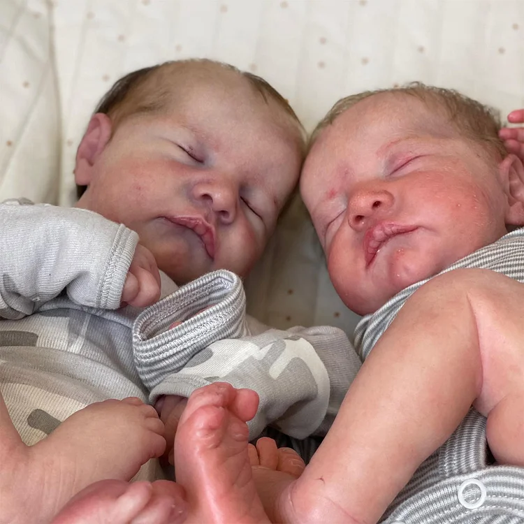 [Heartbeat💖 & Sound🔊] 20'' Real Lifelike Twins Boy Brothers Sleeping Reborn Soft Baby Doll Dallie and Chorna Rebornartdoll® RSAW-Rebornartdoll®