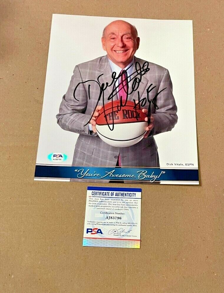 DICK VITALE SIGNED 8X10 Photo Poster painting PSA/DNA CERTIFIED NCAA BASKETBALL