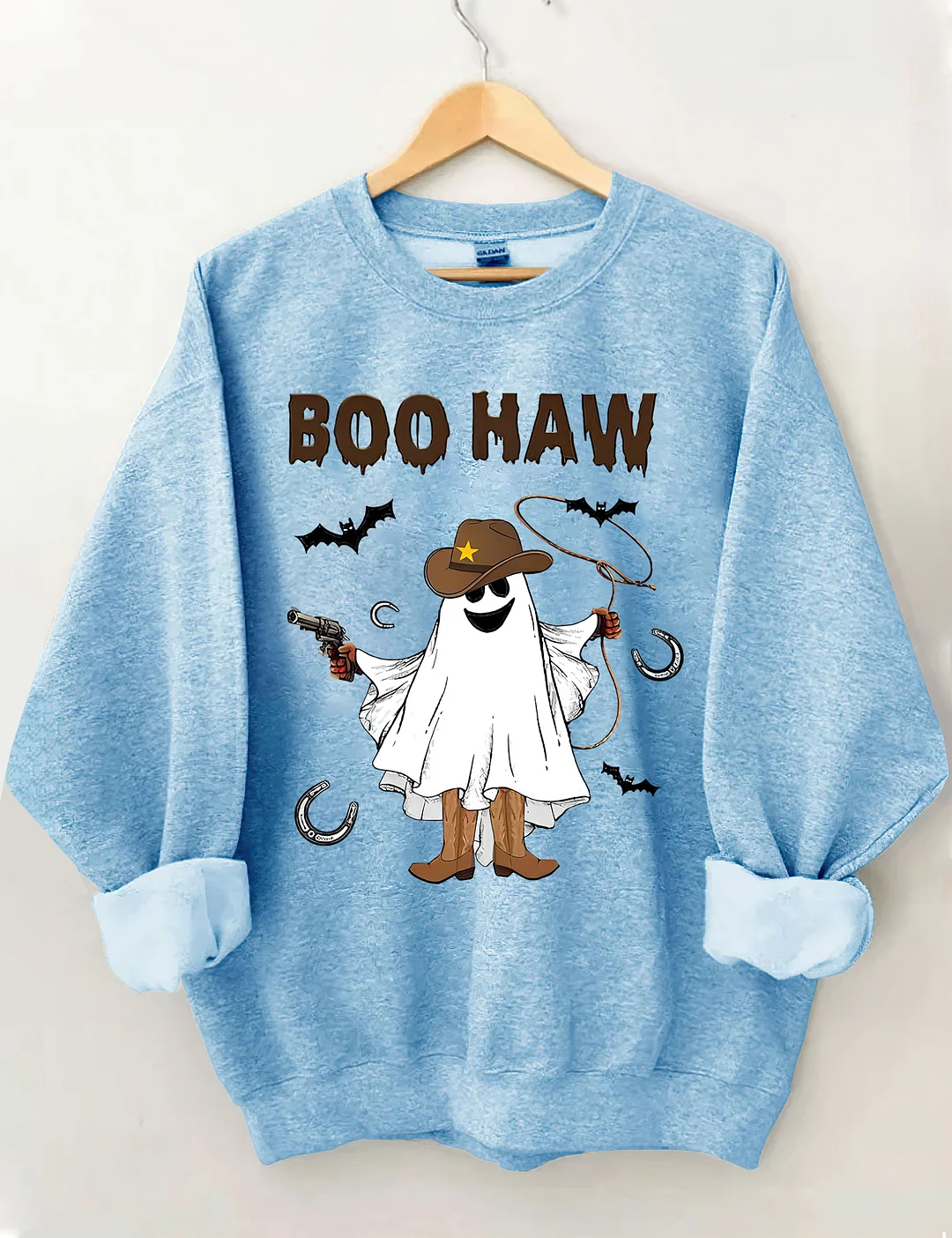 Halloween BOO Haw Western Cowboy Ghost Sweatshirt