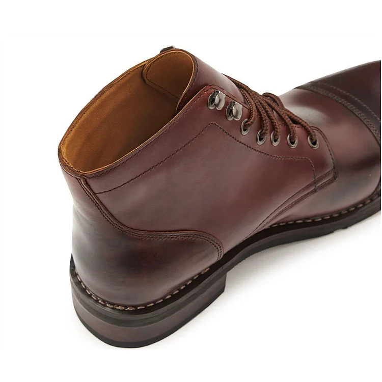 SUREWAY 6 Inch Men's Lace-up Ankle Boot - Cap Toe, Captain Genuine