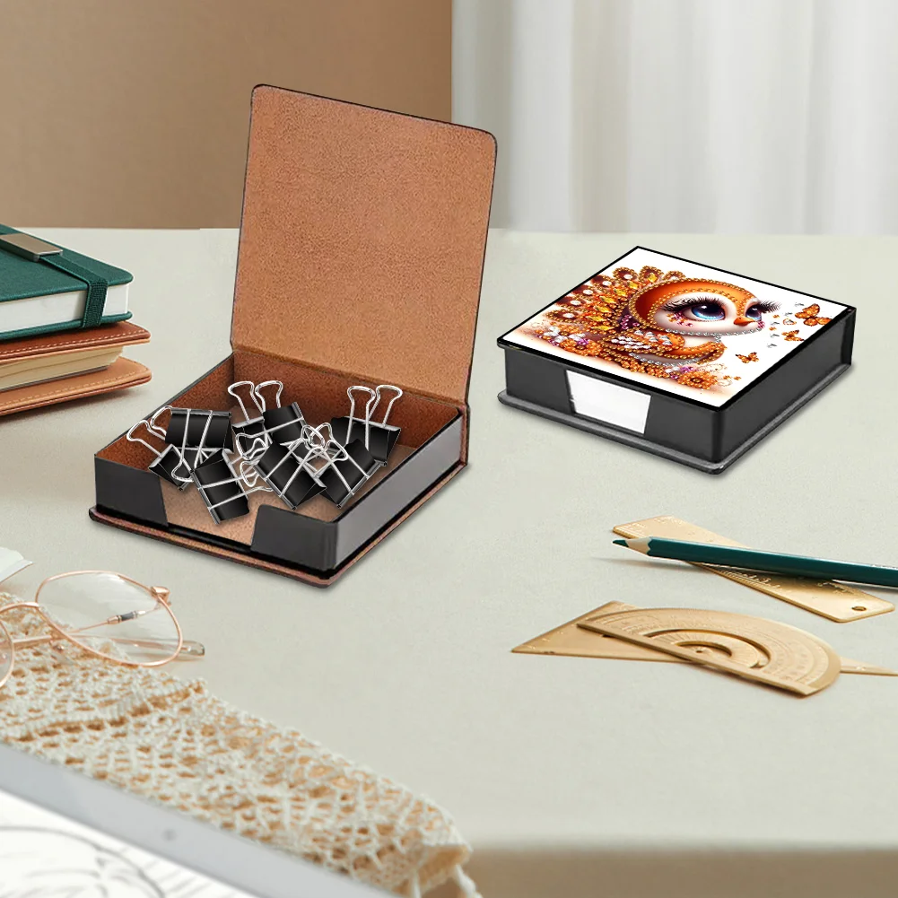 PU Bird Diamond Painting Notecard Box with Papers for DIY Art Craft