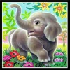 Cartoon Elephant  | Full Round Diamond Painting Kits