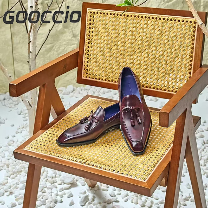BT183 Museum Calf-Skin Tassel Loafer Shoes For Men GOOCCIO-BT-Series  