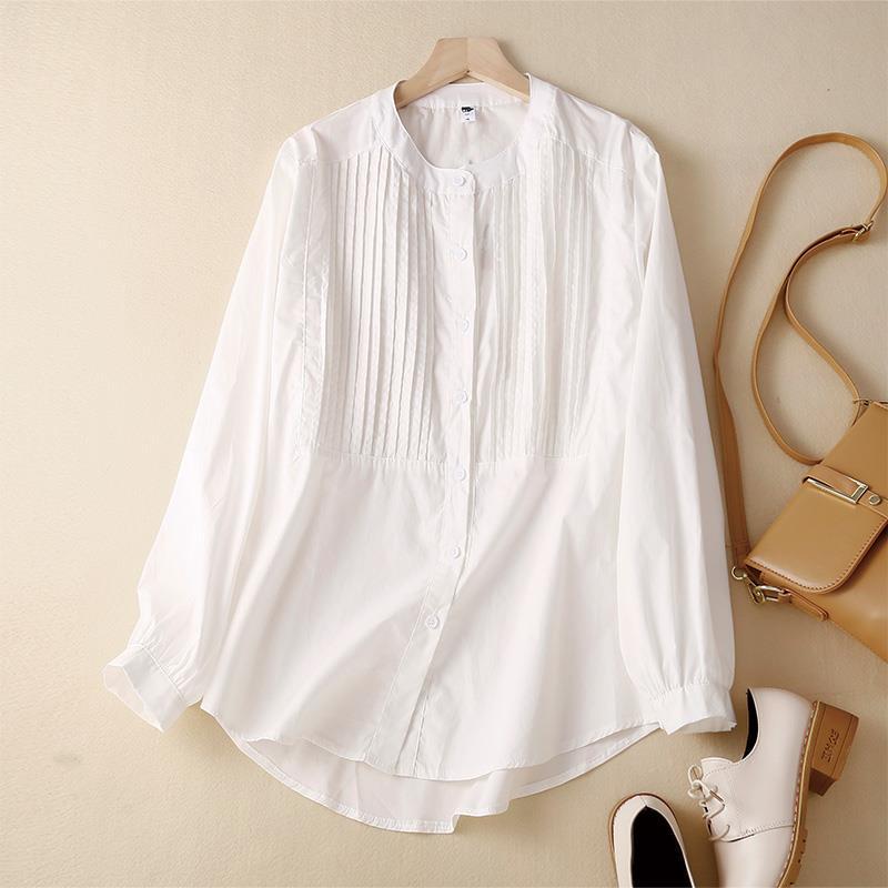 Vintage Chest Stand Collar Loose Shirt