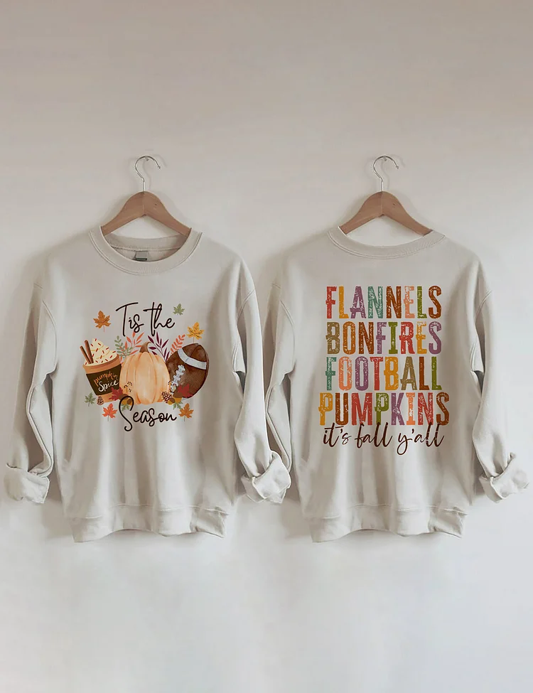 Flannels Bonfires Football Pumpkins Sweatshirt socialshop