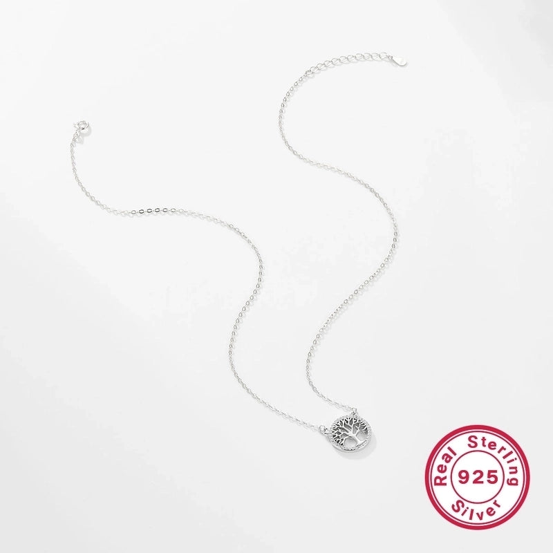 925 Sterling Silver Long-Lasting Plated Zircon Inlay Inlaid Zircon Tree Life Tree Pendant Necklace