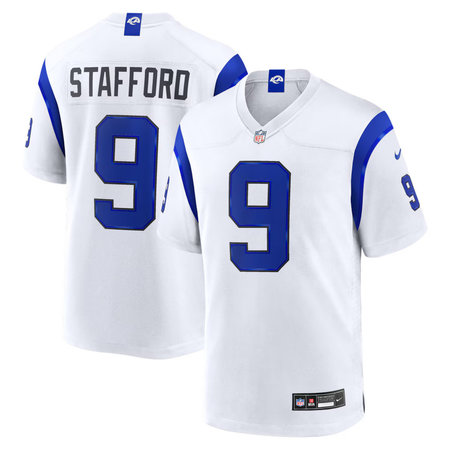Men's Los Angeles Rams #9 Matthew Stafford Nike Fearsome White Game Jersey