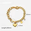 Heart Pendant Zircon OT Buckle 18K Golden Bracelet