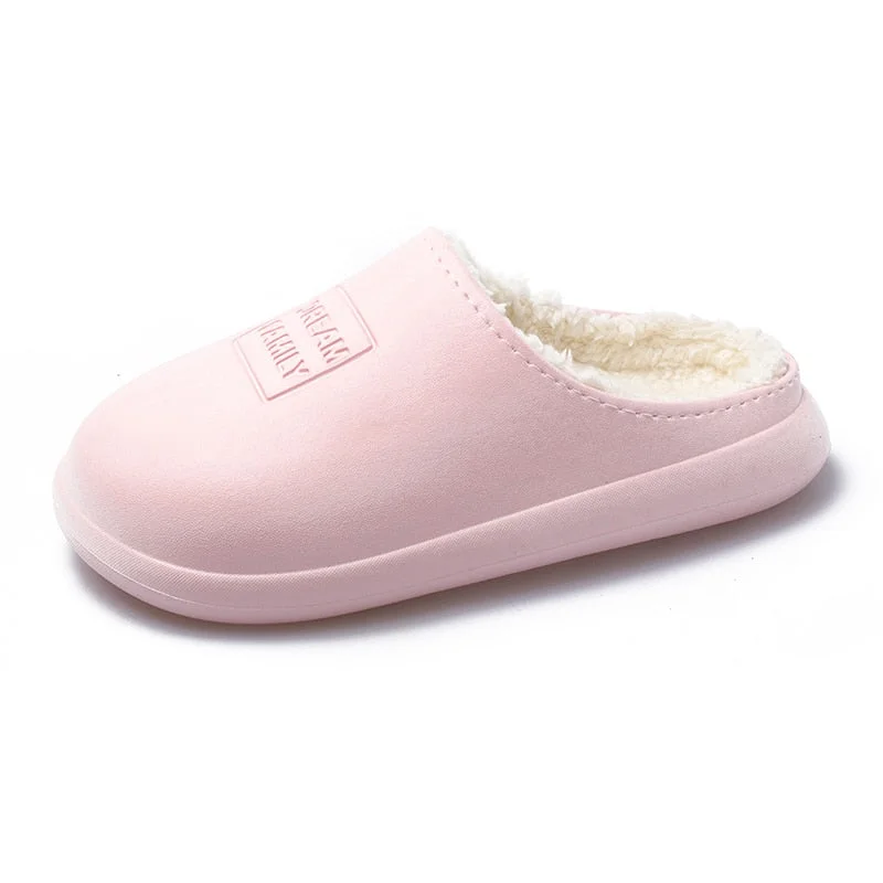 Women Winter Warm Waterproof Non-Slip Home Slippers Indoor Cotton Non-Slips Ladies Soft Slippers Memory Foam Couples Shoes