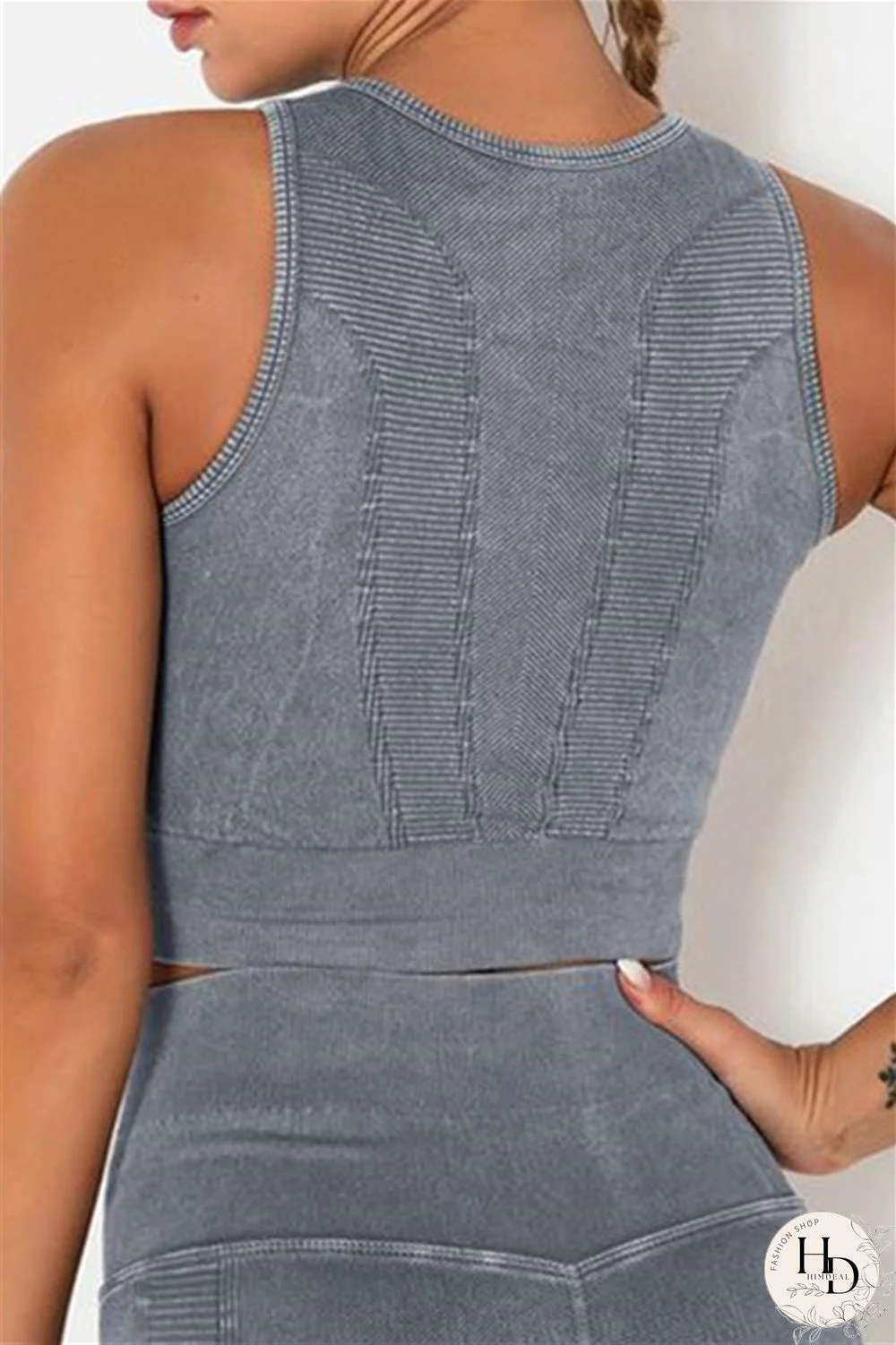 Grey Casual Sportswear Solid Vests
