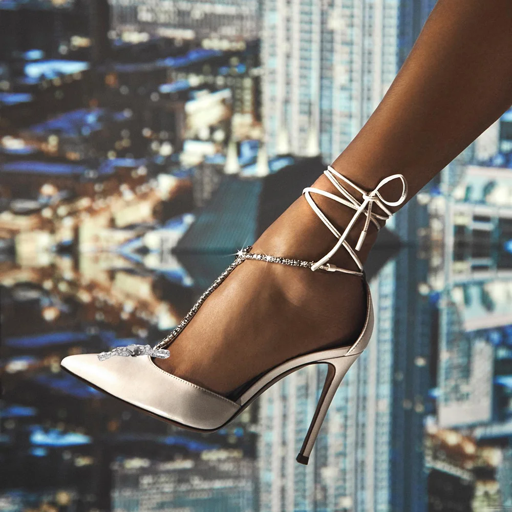 White leather best sale lace up pumps