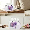 Bo&icirc;te en papier &agrave; peinture en forme de papillon rose Purple Heart Rose pour adultes pour d&eacute;butants, grand porte-papier en forme de diamant pour salon, chambre de chambre d&eacute;coration de table