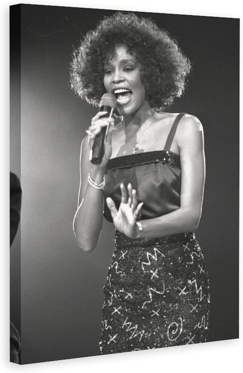 Whitney Houston Famous Rock Singer (9) Canvas Poster Bedroom Decor Sports Landscape Office Room Decor Gift,Canvas Poster Wall Art Decor Print Picture Paintings for Living Room Bedroom Decoration 12x18 12x18inchs(30x45cm)