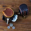 Vegetable Tanned Leather Retro Key Bag Men's And Women's Coin Purse Cowhide Earphone Bag Genuine Leather Waxed Leather Storage Bag