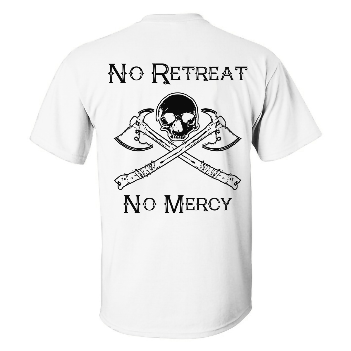 Livereid No Retreat No Mercy Skull Printed T-shirt - Livereid