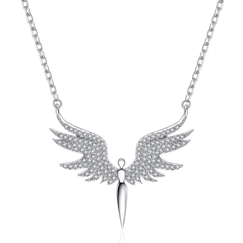 Angel Wings Titanium Steel Necklace Pendant Women’s Collarbone Creative Wings Necklace  Gift For Girlfriend Wife -3010