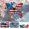 (US Local)Acrylic Independence Day Butterfly 5D DIY Diamond Painting Dots Pendant Hanging Kit