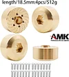 AMK 4pcs RC Brass Wheel Weights, Brass Wheel Hex Hub Adapter for 1.9in / 2.2in Beadlock Wheel Rim 1/10 RC Crawler Car Axial SCX10 Capra TRX4 TRX6 (4pcs 15mm Brass Weights)