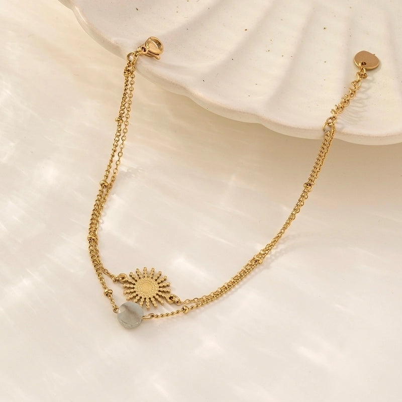 Minimalist Sun Stainless Steel Plating 18k Gold Plated Bracelets