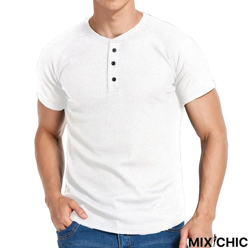 Men's Wear Solid Color Foreign Trade Large Heavy Round Neck Clothes
