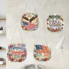 4Pcs Diamond Painting 250th Anniversary of the US Window Pendants Suncatcher Hanging Kits for Home Porch Farmhouse
