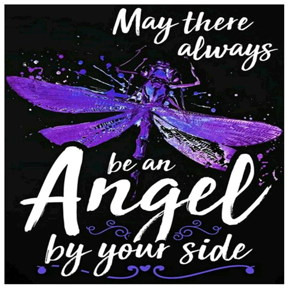 Diamond Painting - Full Round/Square Drill - Dragonfly Saying(30*30 - 50*50cm)