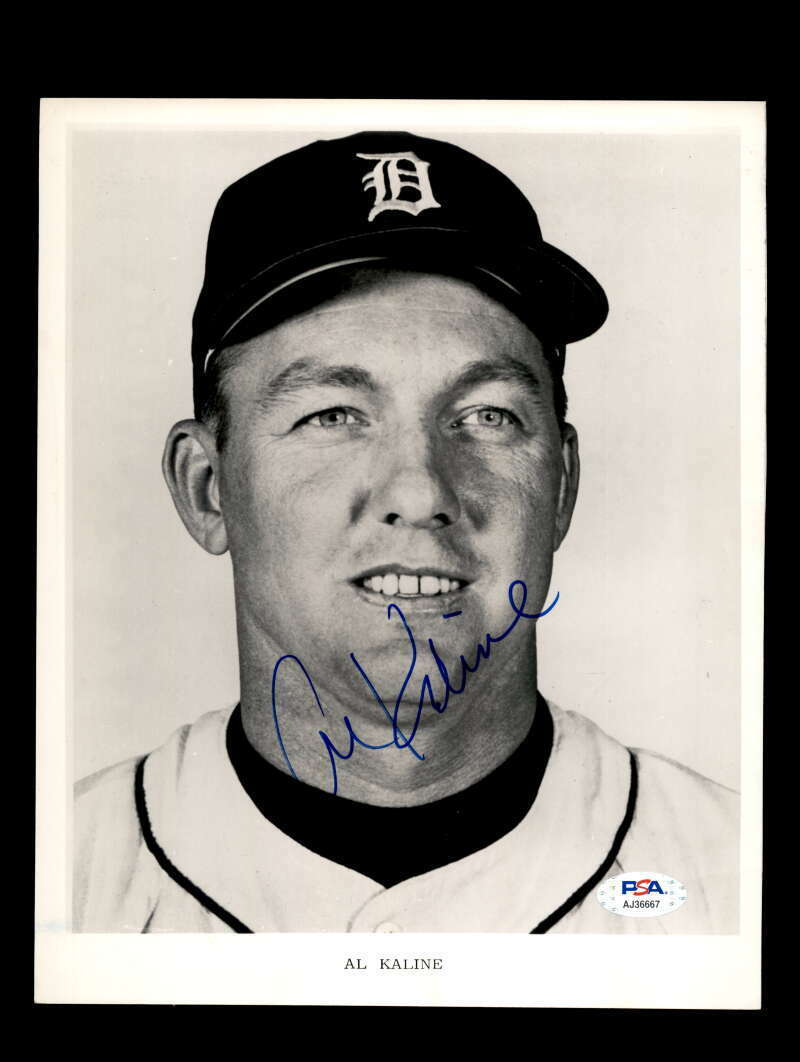 Al Kaline PSA DNA Coa Signed 8x10 Photo Poster painting Tigers Autograph 7