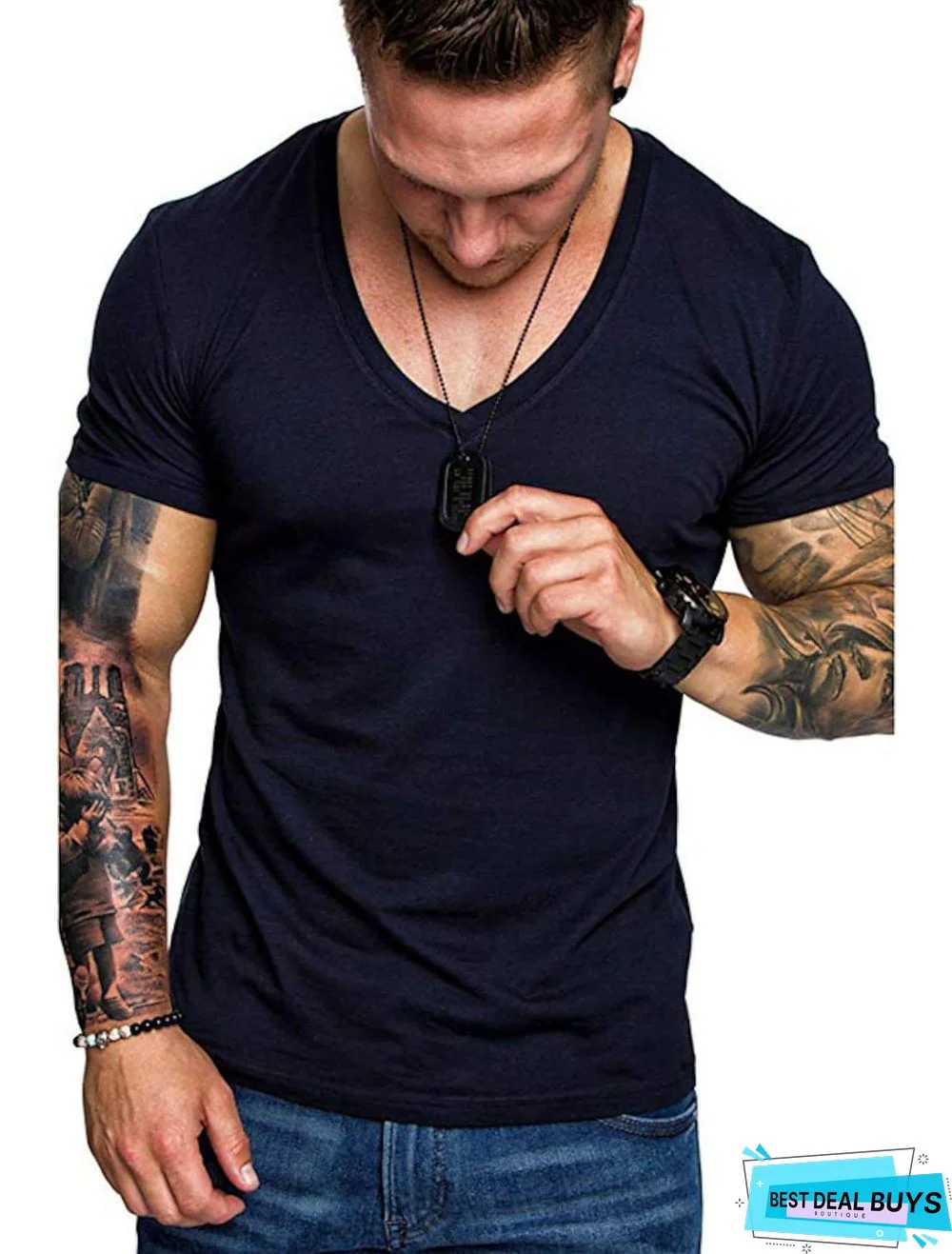 Men's T-Shirt Graphic Plus Size Pure Color Short Sleeve Daily Slim Tops Cotton Basic Dark Gray White Light Gray / Sports / Summer