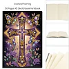 (US Local)50-Page A5 Size Cross Pattern Rhinestone Art Painting Notebook Kit for Gift