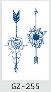 Temporary Tattoos Stickers Geometry Flower Snake Scorpion Juice Ink Lasting Waterproof Arm Chest Waist Hip Realistic Fake Tatoo