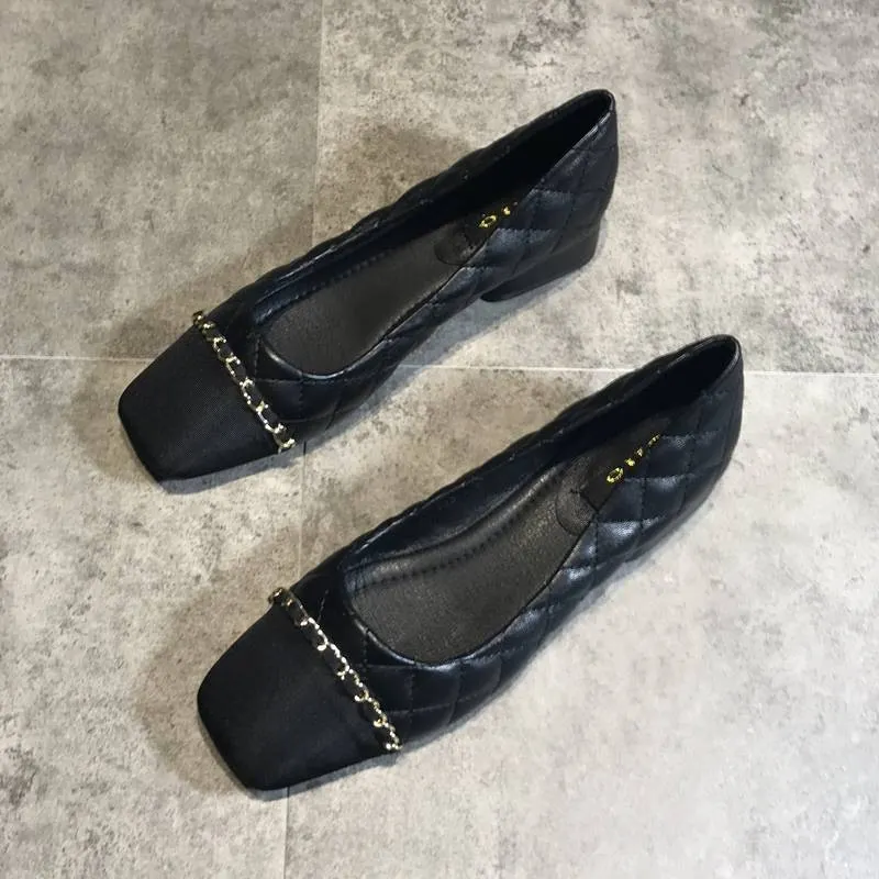 Breakj Breakj Small Fragrant Low-Heeled Shoes Women's Soft-Soled Working Shoes 2025 New Spring And Autumn Square Head Thick Heel Single Shoes Women