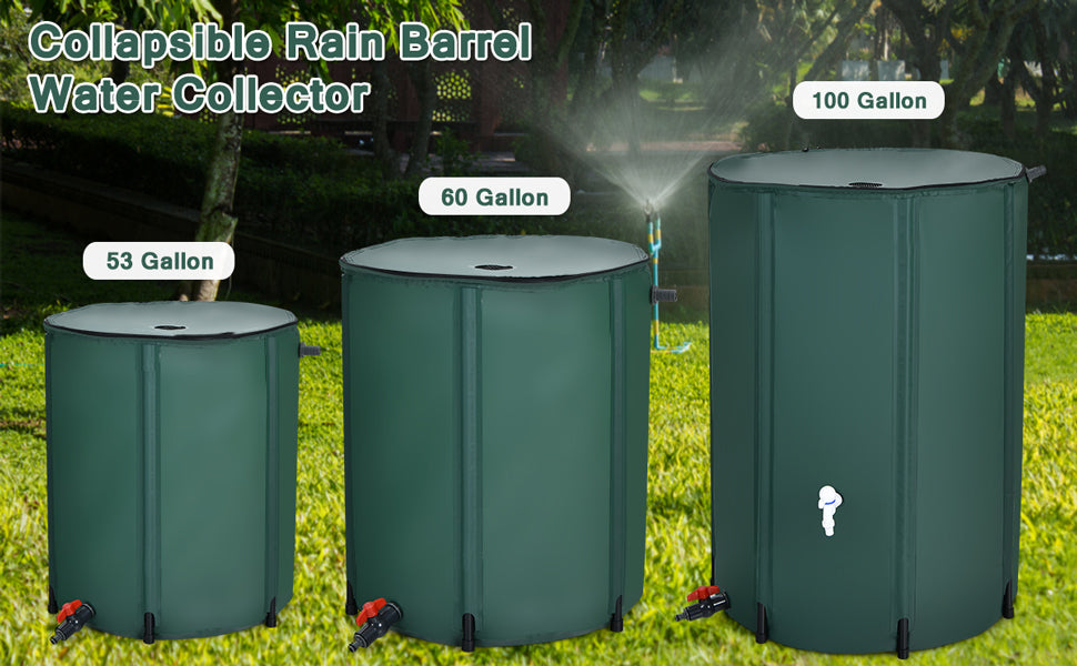 Portable Collapsible Rain Barrel Water Collector Tank Water Storage
