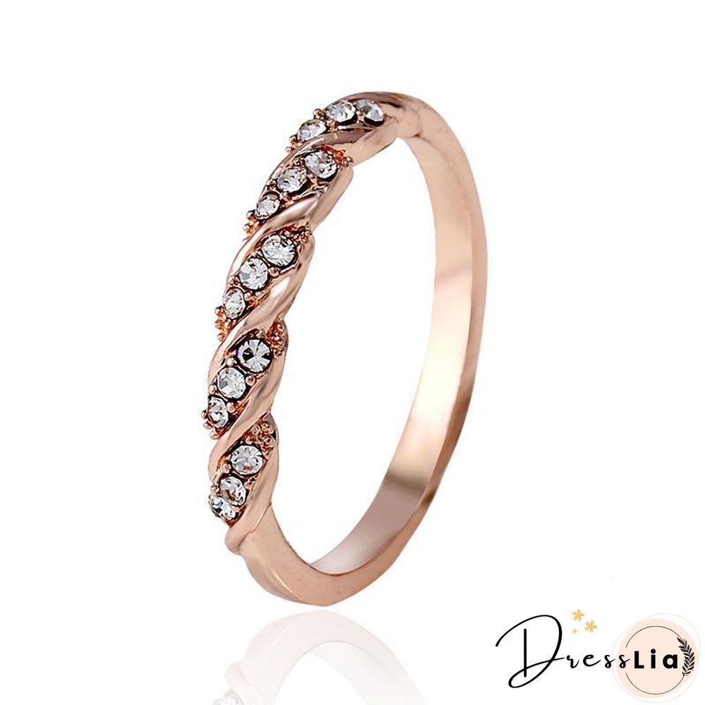 Jewelry-Simple Diamond-studded Twist Ring