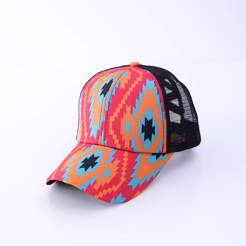 Unisex Casual Minimalist Stripe Lattice Flower Curved Eaves Baseball Cap