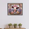 Vache de ferme r&eacute;tro - perceuse ronde peinture diamant - 50*40cm