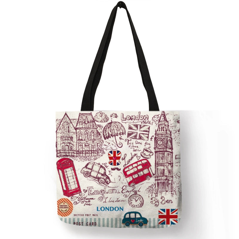 Women’s Medium Polyester Printing Basic Classic Style Square Open Shoulder Bag