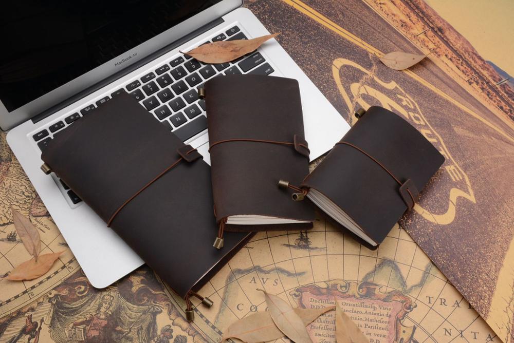 Fromthenon Vintage Leather Notebook Handmade Vintage Cowhide Diary Journal Sketchbook Travelers Notebook Traveler Notepad