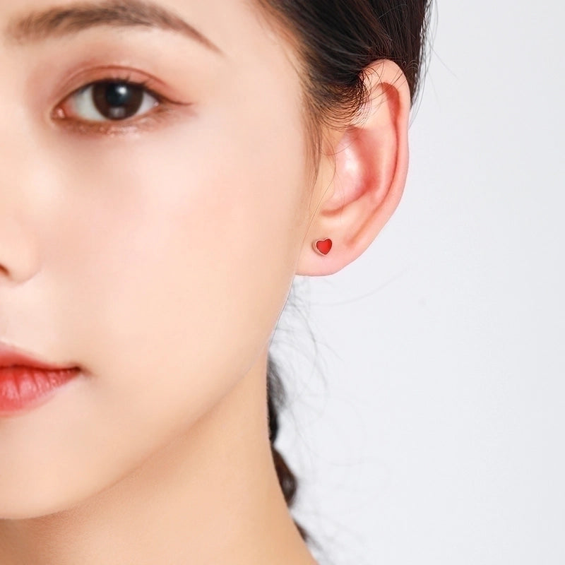 1 Pair 925 Sterling Silver Star Heart Shape Ear Studs