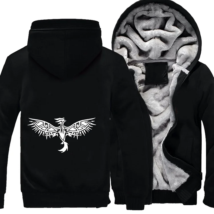 Tribal Phoenix With Eye Wings, Phoenix Fleece Jacket