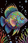 Luxury AB Velvet Diamond Painting Kit - Rainbow Fish